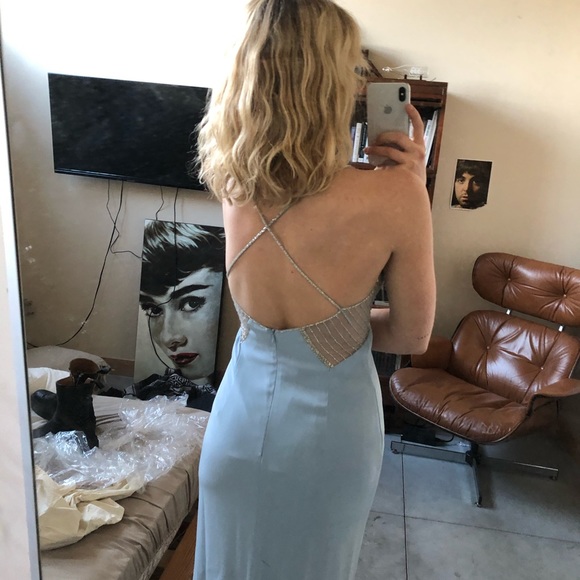 Beaded blue pageant gown/prom dress - Picture 3 of 5